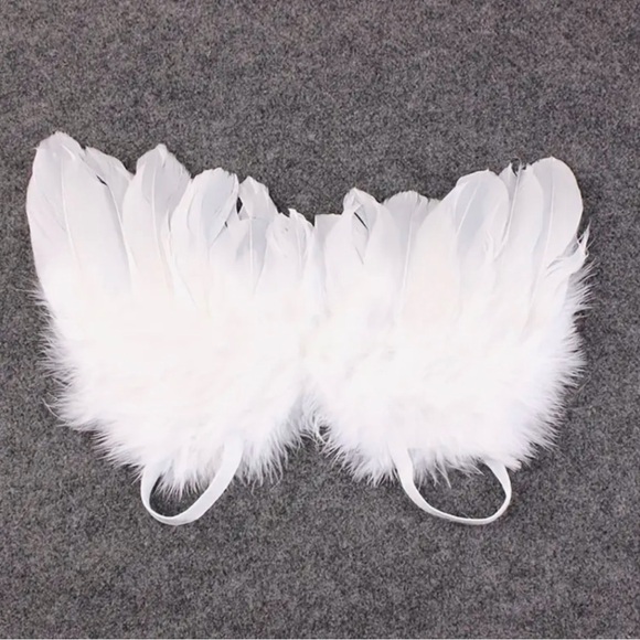 🩷 FREE WITH ANY PURCHASE White Angel Wings Silver Headband Baby Infant Photo - Picture 6 of 11